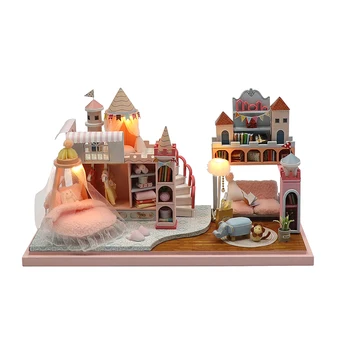 DIY de Madeira, de Casa de Boneca Japonesa de Arquitetura de Casa em Miniatura Construção de Kits de Casa de boneca com Móveis, Luzes de Brinquedos para Meninas Presentes