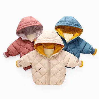 Crianças de Algodão acolchoado Roupas 2021 de Outono E de Inverno, Moda de Nova Clothinng Unisex Bebê com Capuz Casaco de Roupa de Meninos para Baixo do Casaco