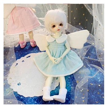 Roupas de boneca 1/6 BJD roupas da asa do Anjo vestido de cor-de-rosa/azul da cor do vestido para 1/6 BJD boneca, acessórios, roupas de boneca com grandes asas