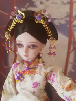 Chinês da Dinastia Qing Trajes Antigos Boneca Cocar Para 50-100cm de brincar com bonecas e Brinquedos Artesanais Acessórios da Boneca Brinquedo Para a Fotografia ZL962