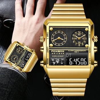 LIGE Quartzo Relógios Mens Top de marcas de Luxo Aço Inoxidável Relógio à prova d'água Para os Homens, Esportes, Moda, Homens Militar Relógio Digital+CAIXA
