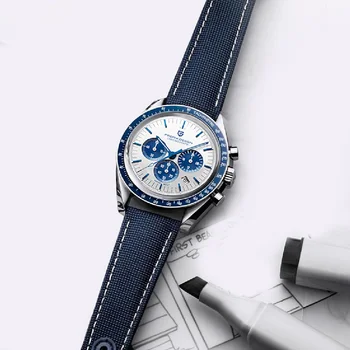 PAGANI DESIGN Lua de Luxo Relógio de Quartzo para homens Automático Cronógrafo vidro de Safira 2022 Novo 100M Impermeável relógio de Pulso