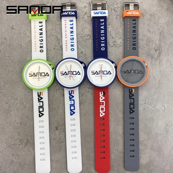 Sanda Homens Relógio de Desporto Relógios de Quartzo de Várias Cores Cinto de Silicone Homens de Negócios do Relógio de Masculino Pulso Relógio Masculino