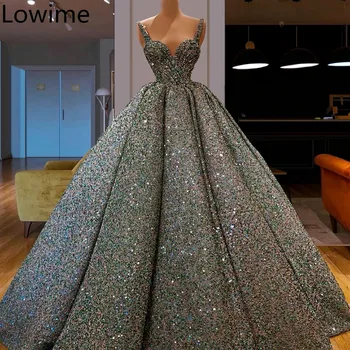 Nova Moda Glitter Vestidos De Baile 2019 Longo Turco Couture Árabe Abendkleider Espaguete Vestidos De Gala Lindos Vestidos De Noite