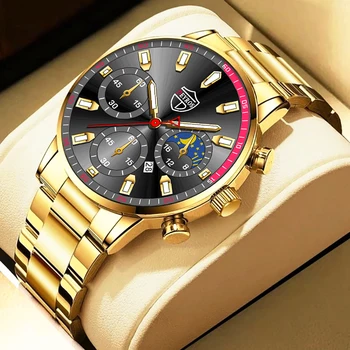 A moda de Relógios de homens de Homens de Negócios de Aço Inoxidável de Quartzo do Relógio de Pulso Luminoso do Relógio de Luxo Homem Casual Relógio de Couro часы мужские