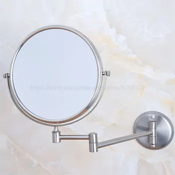 Do Lado do dobro de Banheiro Dobrável Bronze Barbear Espelho de Maquilhagem Níquel Escovado Parede Dupla Braço Estender Banheira Espelho zba636