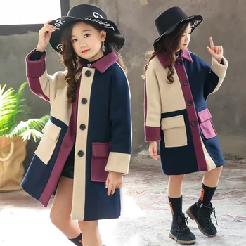 As meninas do Bebé Crianças Jaqueta casaco Outwear 2022 Luxo Engrossar Pano de Lã Quente de Outono Inverno Casaco de Roupas infantis