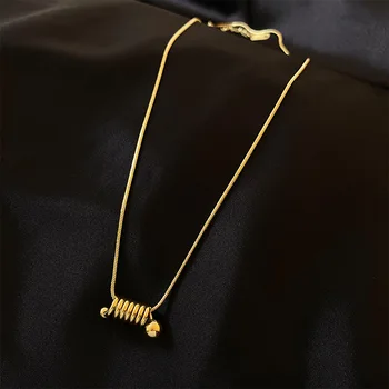 Itens baratos com frete grátis colar para as mulheres, a jóia de aço inoxidável mola pendente cadeia