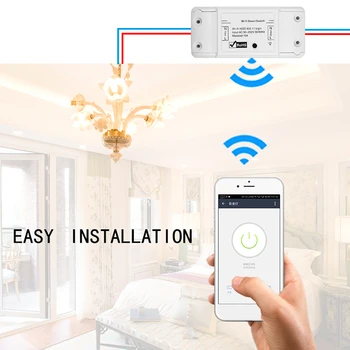 Sem fio Smart wi-Fi Módulo Interruptor de DIY Comutador sem Fio wi-Fi Temporizadores Luz de Voz Interruptor de Controle Remoto Inteligente Controlador de Casa
