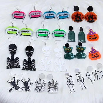 Na moda Criativo Halloween Dangle Brincos para Mulheres Meninas Esqueleto Aranha Abóbora Brincos Personalidade Brincos Jóias Presentes