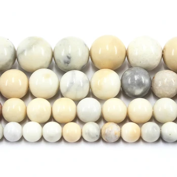 Natural polonês Marfim, Jade 6 8 10 12 Redonda e Lisa Mecha Esferas de Pedra Para Fazer Jóias Colar Braceletes Brincos de Presente