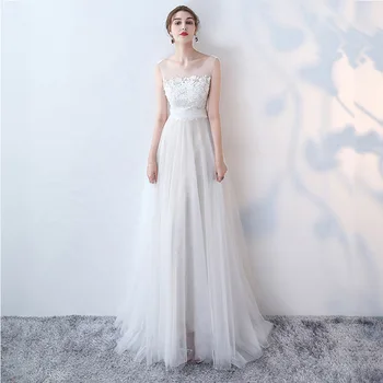 Floral Longo Vestido de Noiva Mori Sonho de Princesa Mulheres de Vestido de Festa Bridalgowns Vestido de Casamento de Uma Linha de Vestido Branco para a Festa de Casamento
