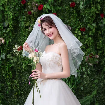 Vintage Pérolas Brancas Noiva Nupcial Blush Véus 2023 Novas Simples E Curto, As Mulheres De Véu De Noiva Velos De Noiva Casamento Acessório 1