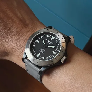 Misterioso Código Homens Relógio Automático 42mm Piloto de Relógios de Luxo, relógio de Pulso Mecânico 100M Impermeável Safira Luminosa PT5000 1