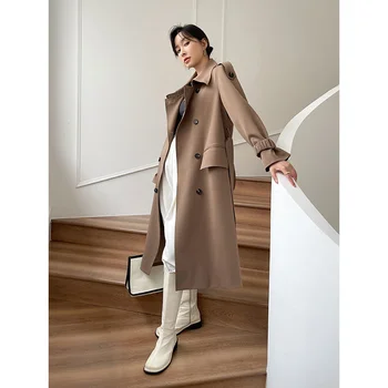 Uma jaqueta, casaco de mulheres da primavera e do outono roupas 2021 novo comprimento médio comprimento de joelho estilo coreano deste ano início