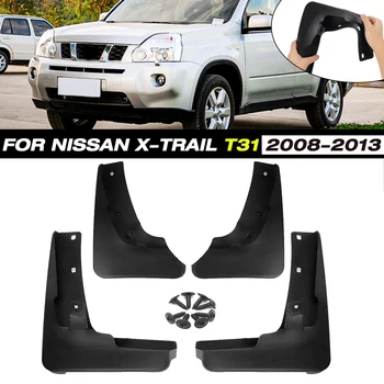 4Pcs Para Nissan X-Trail Xtrail X Trail T31 2008 2009 2010 2011 2012 2013 Mudflap guarda-lamas Inicial Dianteiro e Traseiro pára-lamas Acessórios