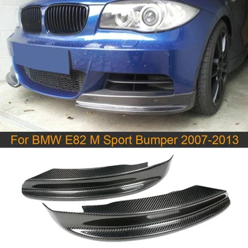 De Fibra de carbono, para-choque Frontal Divisores Lábio para BMW Série 1 E82 M Sport Limousine 2007-2013 Carro da Frente Divisores Avental Spoiler