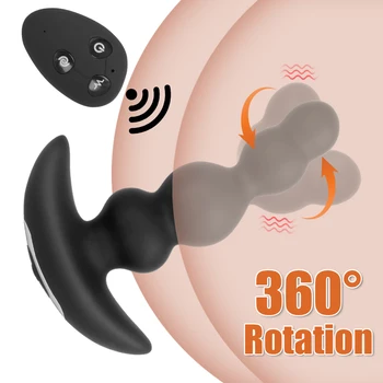 Vibrador Vibrador Estimulador Vaginal 10+3 Freqüência de Brinquedos Sexuais para Homens Mulheres Massagem de Próstata Vibrador Plug Anal Rotação de 360 Graus