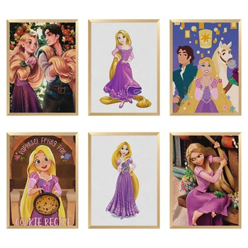 A4 timbrado da Venda Quente Disney Rapunzel Sintético Couro Falso 22*30 CM de Folha de Lichia Cruz Impressos para a Decoração de Pintura