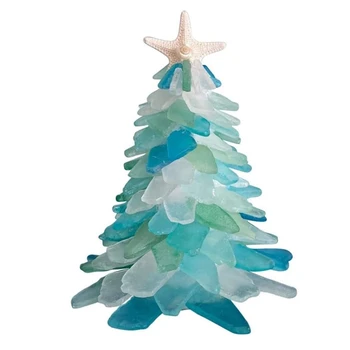 Novo Cristal Azul Verde Mar De Vidro Árvore De Natal, Praia De Mar De Resina De Árvore De Natal, Árvore De Natal Decorações