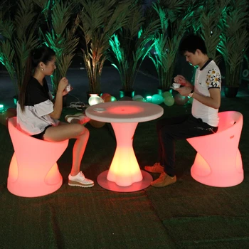 Barra de mobiliário cadeira de plástico led bar lounge chair led banquinho de bar com 16 cores RGB
