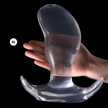 Big Butt Plug Plug Anal Transparente 6 Tamanho de Produtos Eróticos para Adultos Macio Enorme Plug Anal Brinquedos Sexuais para Mulheres, Homens Adultos Sex Shop