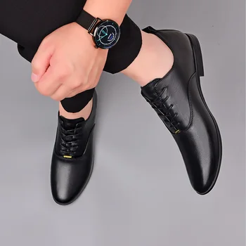 sapatos respirável primavera cuero 2020 para Mens masculino preto casual mens de homem mens televisão de lazer informales de couro para homens