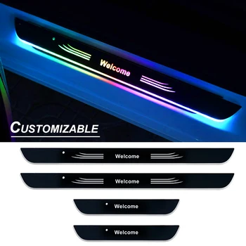 Personalizável Texto LED Carro Soleira da Porta de Luz Multi-modo de boas-Vindas de Luz Infravermelho Sensor Controlado Decorativa Luzes de Neon Para Carros