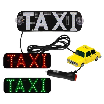 1pcs de Táxi Carro Led pára-Brisas Cab Lâmpada Indicadora de Sinal Vermelho LED Verde do pára-brisa de Táxi Luz da Lâmpada Com o Carregador do Carro 12V DC