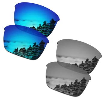 SmartVLT 2 Pares de Óculos Polarizados de Substituição de Lentes para Oakley Thinlink de Gelo Azul e Prata, Titânio