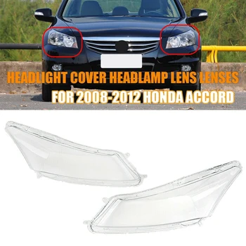 Esquerda+Direita para Honda Accord 2008-2012 o Farol do Carro Tampa da Lente do Farol máscara de Lâmpada Frente Automático de Luz Shell(Par)