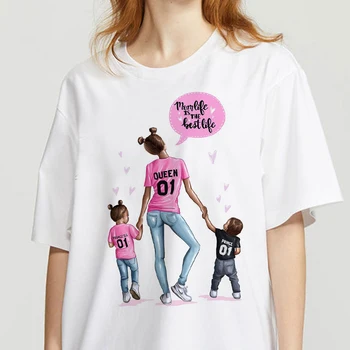 2021 Kawaii Melhor Vender T-Shirt Engraçada Pais Gráfico Camiseta De Manga Curta Engraçado As Meninas De Moda Macio Casual Branco Camisetas Streetwear