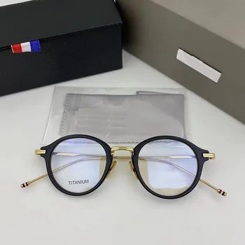 Nova Marca de Design de Titânio Óculos de Armação Homens Mulheres Retro Círculo Óculos de Miopia Óptico Prescrição de Óculos tb908 Oculos