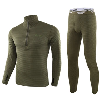 Térmica do roupa interior Apertada Frio-a prova Macio Assentamento Camisa de Cor Sólida Quente Bodysuits Homens Interior Verde 1