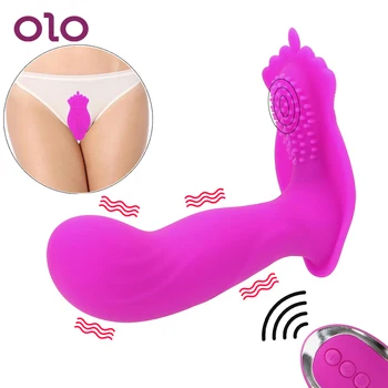 OLO Wearable Vibrador 10 Velocidade Invisível do Motor Dupla Controle Remoto sem Fio Vaginais, Clitóris Massagem Brinquedos Sexuais para as Mulheres