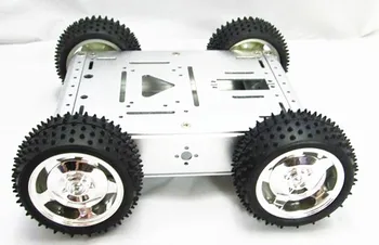 4WD Carro de Alumínio Robô Móvel Plataforma Educacional Chassis do Carro Robô veículos F17341