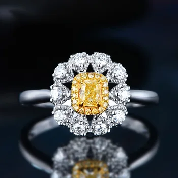 Nova Cor De Separação Simulada Topázio Colorido Tesouro Cheio De Diamante De Abrir Ring Girl