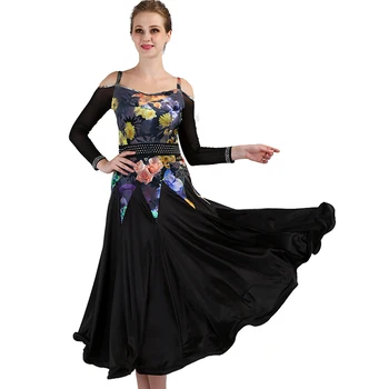 imprimir padrão de salão de baile vestido de padrão dança vestidos de franja desgaste de dança flamenca rumba vestido de traje de baile vestido de valsa