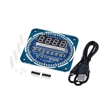 DS1302 Rotação Digital Display LED Módulo de Alarme Eletrônico Relógio Digital LED indicador de Temperatura 5V