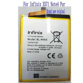 3.85 V Brand new alta qualidade 4400mAh/4500mAh BL-44AX Bateria Para Infinix X571 Note4 Por Telefone Móvel