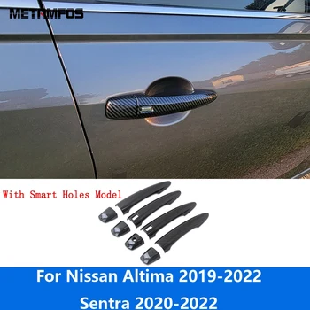 Do Lado Do Puxador Da Porta Tampa De Acabamento Para Nissan Altima 2019-2022/Sentra 2020-2022 De Fibra De Carbono Protetor Adesivo De Acessórios, Estilo Carro