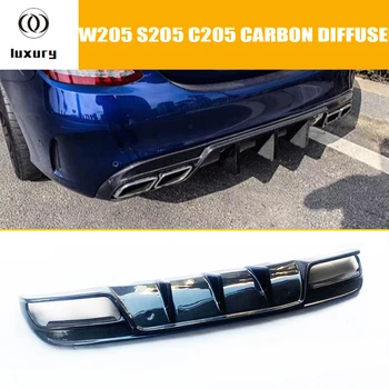 A Fibra de carbono Traseiro Grande Fin Difusor para o Benz S205 Vagão W205 Limousine C180 C200 C300 C450 C43 & C63 C63s Amg de 2015 2021