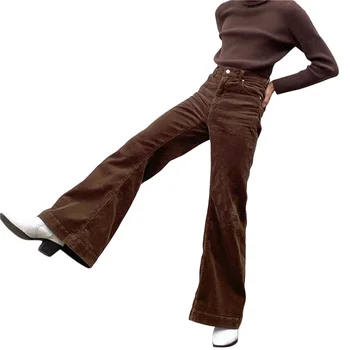 Mulheres da Moda Cintura Alta Cor Sólida Calças Elegantes Queimado Calças para Senhoras de Calças Femininas