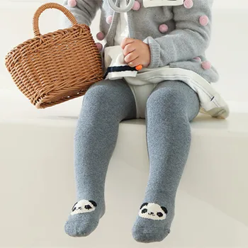 Outono Inverno Japonês Coreano Cartoon Bebê Terry Engrossado Meia-Calça De Algodão Penteado Macio Versátil Infantil Quente Leggings Meias