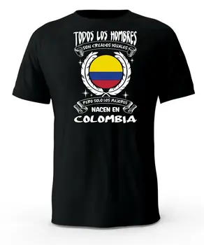 Solo Los Melhores Nacen En Colombia Black T-Shirt Camiseta masculina 100% Algodão Casual T-shirts Solta Top Tamanho S-3XL