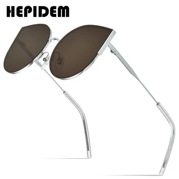 HEPIDEM Olho de Gato Liga de Óculos de sol das Mulheres 2020 Moda de Luxo de Alta Qualidade de Óculos de Sol dos Homens com Espelho de Nylon Lente 5017