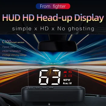 C100 OBD2 HUD Head up Display KM/h Display Digital Auto Eletrônica do carro a Velocidade de exibição do Projetor de condução Computador
