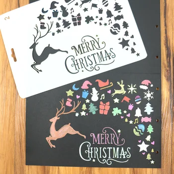 DIY de Artesanato de Natal de Camadas de Fôrmas para Paredes de Pintura, Scrapbooking Álbum de Decoração em Relevo em Papel Modelo de Cartão de 26cm