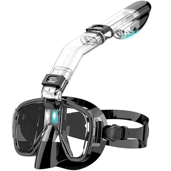 Máscara Snorkel Dobrável Máscara de Mergulho Conjunto Com a Seca Superior E Sistema de Montagem de Câmera Anti-Nevoeiro equipamentos de Mergulho enviar touca para natação