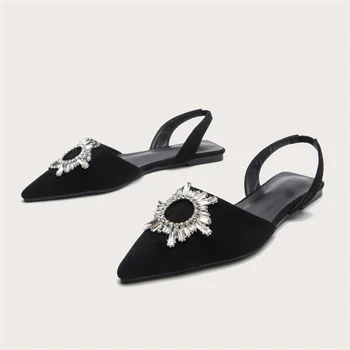 Sapatos femininos Preto apontou chinelos de mulheres desgaste exterior Agradável novas sandálias de salto alto sandálias